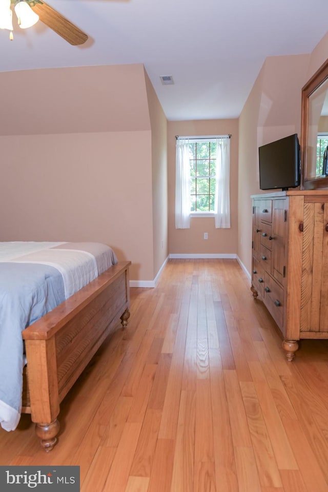 457 Langley Rd, Pittsgrove, NJ 08318 - bedroom with baseboards, light wood-type flooring, and ceiling fan
