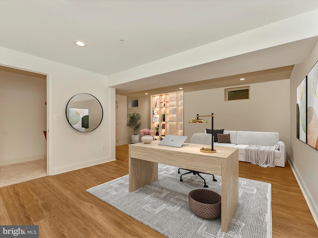 2507 Island Grove Blvd, Frederick, MD 21701 - office with light wood-style flooring, baseboards, and recessed lighting