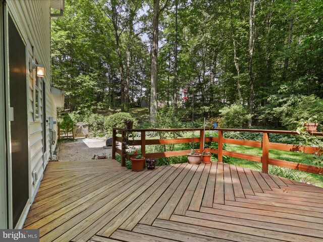 7449 Maple Branch Rd, Clifton, VA 20124 - wooden terrace with view of scattered trees