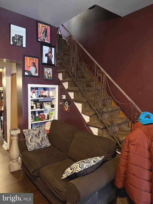 3141 W Norris St, Philadelphia, PA 19121 - living area with wood finished floors and stairs