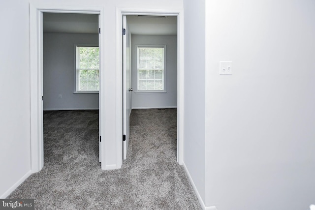 5936 S Hil Mar Cir, District Heights, MD 20747 - hallway featuring carpet floors and baseboards