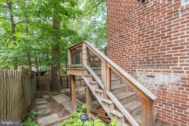 3709 Jocelyn St NW, Washington, DC 20015 - wooden terrace featuring a fenced backyard and stairway