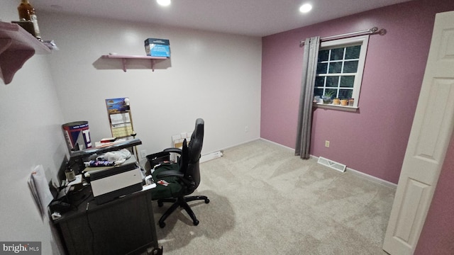1300 River Rd, Holtwood, PA 17532 - office featuring recessed lighting, light carpet, and baseboards