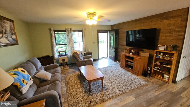 1300 River Rd, Holtwood, PA 17532 - living area featuring light wood-type flooring and ceiling fan