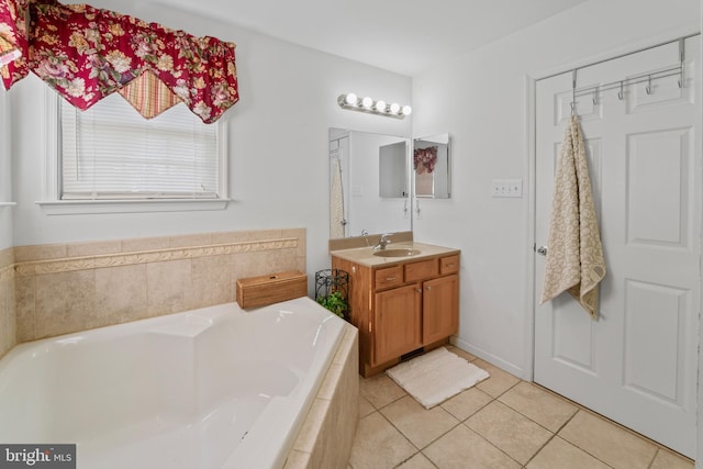 1219 N Valley Ave, Vineland, NJ 08360 - full bath with vanity, a bath, and tile patterned floors