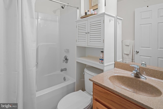 1219 N Valley Ave, Vineland, NJ 08360 - bathroom featuring toilet, shower / tub combo with curtain, and vanity