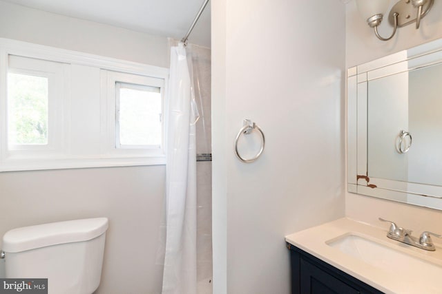 3327 Richmond Ave, Baltimore, MD 21213 - bathroom with toilet, healthy amount of natural light, vanity, and a shower with shower curtain