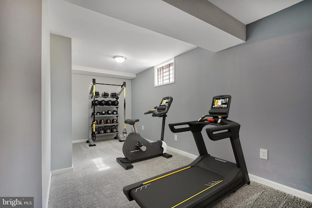 8524 Schultz Rd, Clinton, MD 20735 - exercise area with carpet floors and baseboards