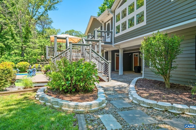 716 Preddy Creek Rd, Barboursville, VA 22923 - view of yard with stairway and a balcony