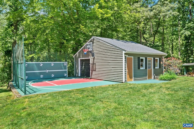 716 Preddy Creek Rd, Barboursville, VA 22923 - view of sport court featuring a lawn and basketball hoop