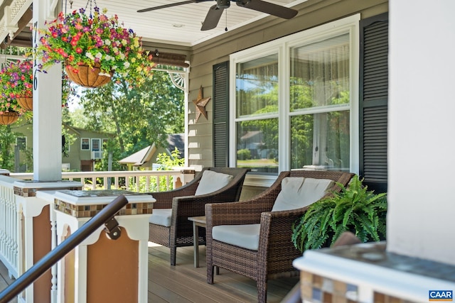 716 Preddy Creek Rd, Barboursville, VA 22923 - wooden terrace with a ceiling fan