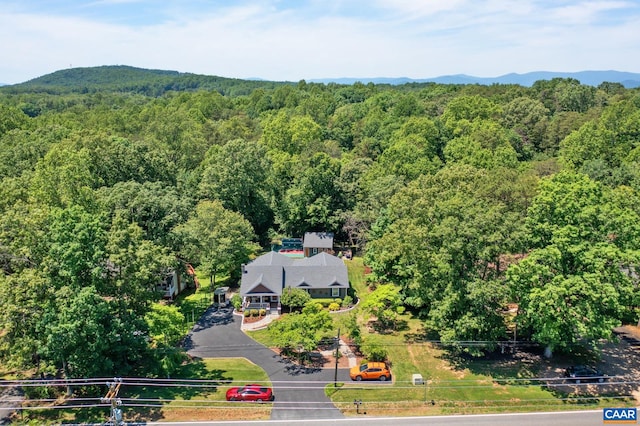 716 Preddy Creek Rd, Barboursville, VA 22923 - view from above of property featuring a heavily wooded area and a mountainous background
