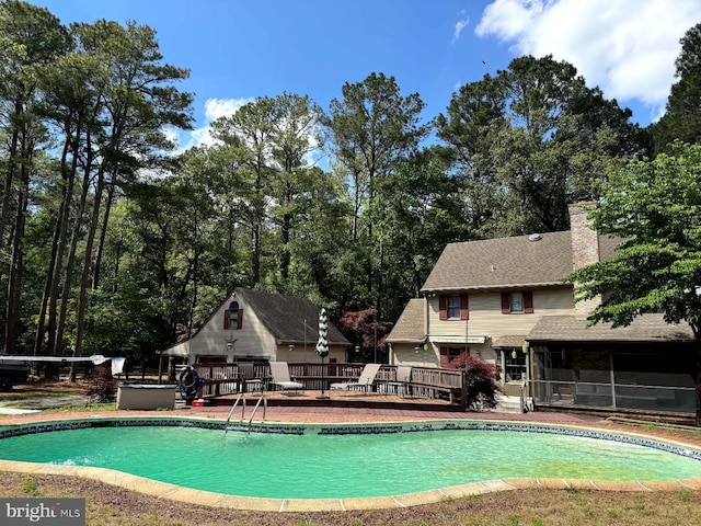 3532 Tall Pines Ln, Snow Hill, MD 21863 - outdoor pool featuring a deck