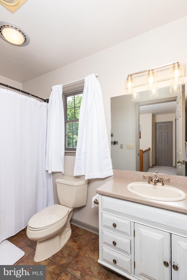 3532 Tall Pines Ln, Snow Hill, MD 21863 - bathroom with toilet, vanity, and a shower with curtain