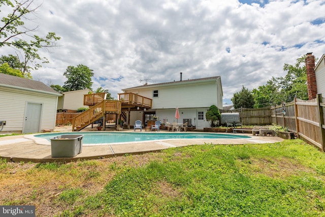 1704 Horner Rd, Woodbridge, VA 22191 - view of swimming pool featuring stairway, a deck, and a patio
