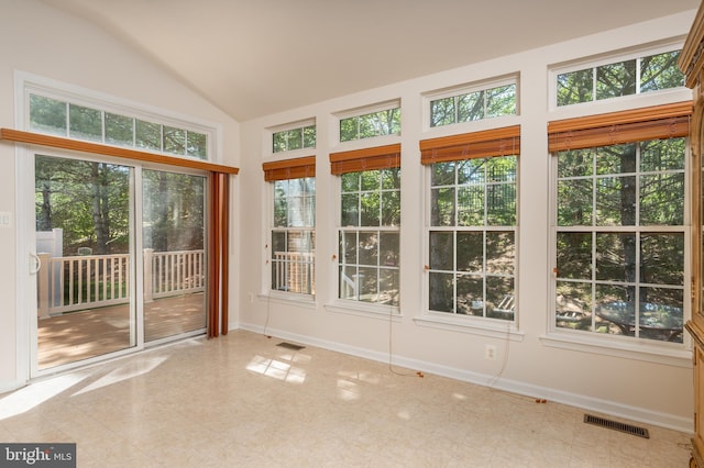 1908 Golden Morning Dr Unit 38, Bowie, MD 20721 - unfurnished sunroom with lofted ceiling, healthy amount of natural light, and baseboards
