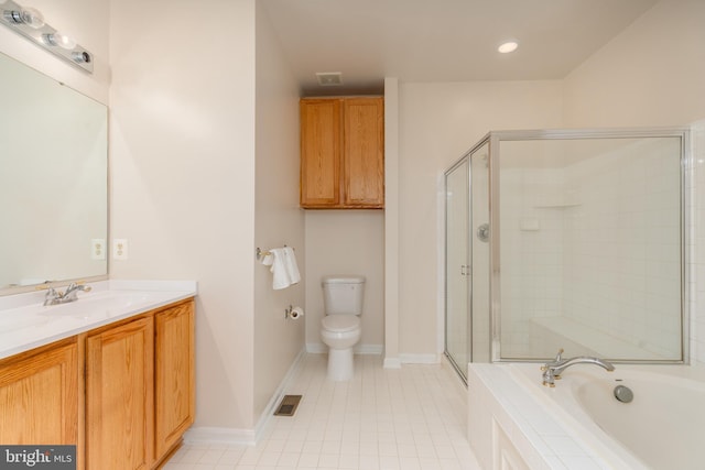 1908 Golden Morning Dr Unit 38, Bowie, MD 20721 - full bath with a shower stall, vanity, a garden tub, toilet, and tile patterned flooring