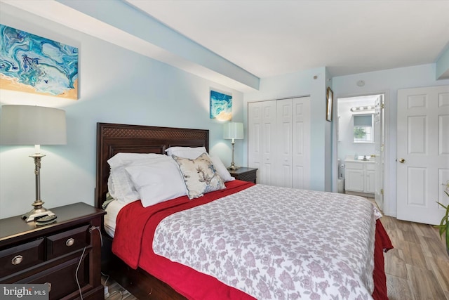 649 Brandon Rd, Eagleville, PA 19403 - bedroom with a closet, wood finished floors, and connected bathroom