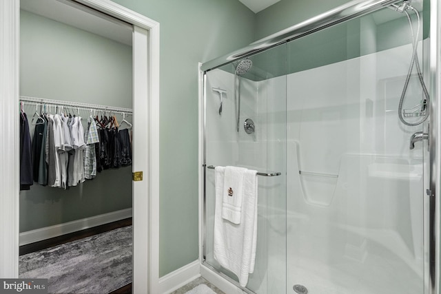 1430 Amherst Ct, Mechanicsburg, PA 17050 - full bath with a stall shower, a spacious closet, and baseboards