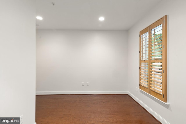 119 Meridian Ln, Towson, MD 21286 - spare room featuring dark wood finished floors, recessed lighting, baseboards, and fire sprinkler in ceiling