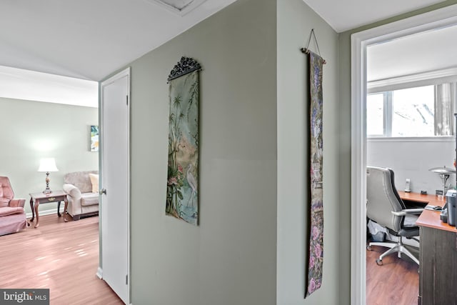 9615 51st Pl, College Park, MD 20740 - hall with a desk and light wood-style flooring