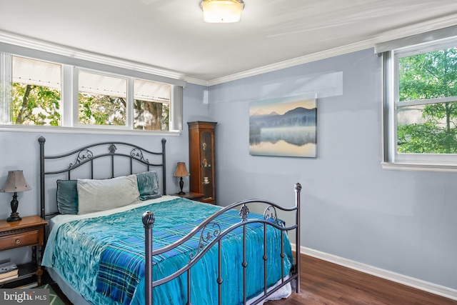 9615 51st Pl, College Park, MD 20740 - bedroom featuring baseboards, wood finished floors, and ornamental molding