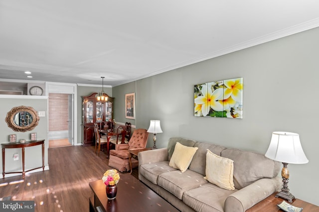 9615 51st Pl, College Park, MD 20740 - living area with ornamental molding, wood finished floors, and baseboards