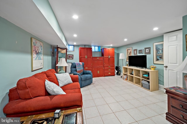 1812 Fairmount Ave, Philadelphia, PA 19130 - living room with recessed lighting and light tile patterned floors