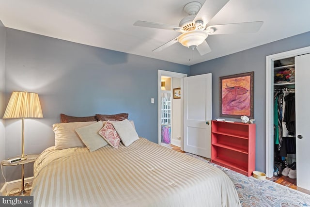 20 Oberlin Ave, Swarthmore, PA 19081 - bedroom featuring a closet, ceiling fan, baseboards, and wood finished floors