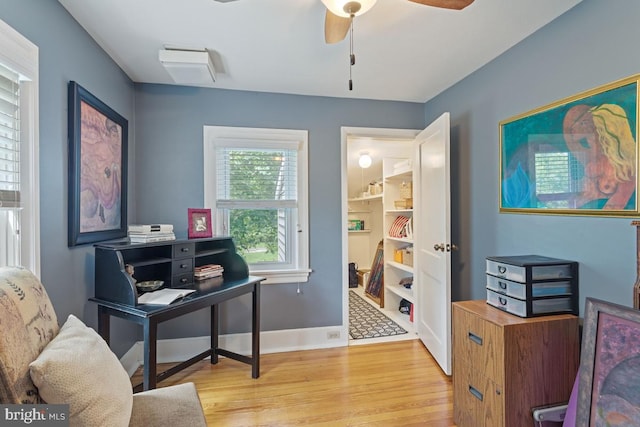 20 Oberlin Ave, Swarthmore, PA 19081 - office with wood finished floors, ceiling fan, and baseboards