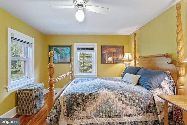 20 Oberlin Ave, Swarthmore, PA 19081 - bedroom with wood finished floors, baseboards, and ceiling fan