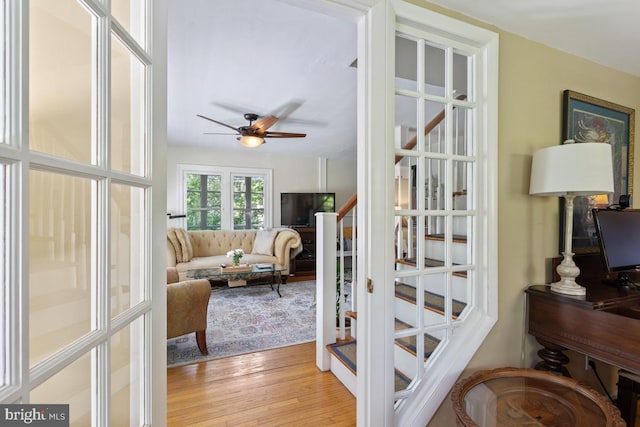 20 Oberlin Ave, Swarthmore, PA 19081 - interior space featuring a ceiling fan and wood finished floors