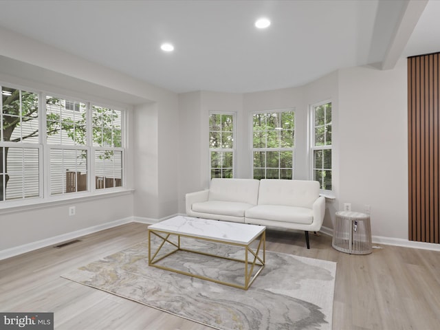 14282 Newbern Loop, Gainesville, VA 20155 - living area featuring healthy amount of natural light, wood finished floors, baseboards, and recessed lighting