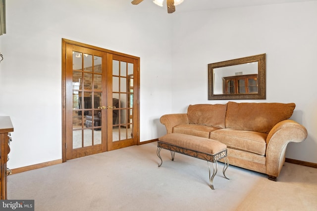 25 Warm Breeze Ct, Hanover, PA 17331 - living room featuring french doors, carpet, and baseboards