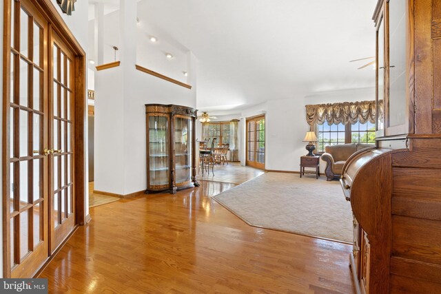 25 Warm Breeze Ct, Hanover, PA 17331 - foyer featuring french doors, baseboards, wood finished floors, and ceiling fan