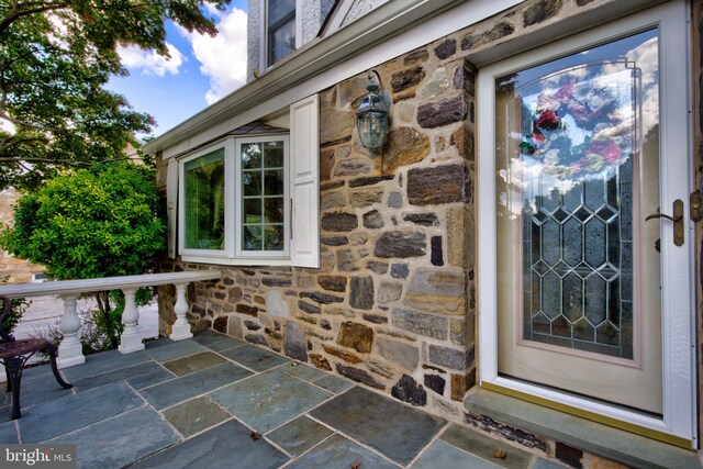 6 Terrace Rd, Plymouth Meeting, PA 19462 - property entrance with stone siding