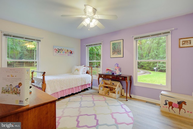 2119 Saint Heather Ln, Gambrills, MD 21054 - bedroom with wood finished floors, baseboards, and ceiling fan