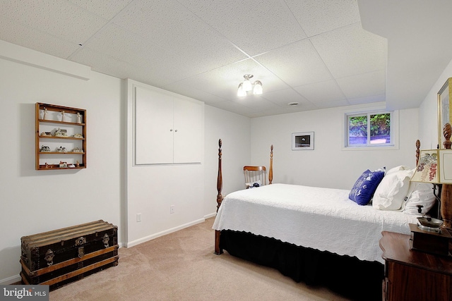 2119 Saint Heather Ln, Gambrills, MD 21054 - bedroom with light colored carpet, a drop ceiling, and baseboards