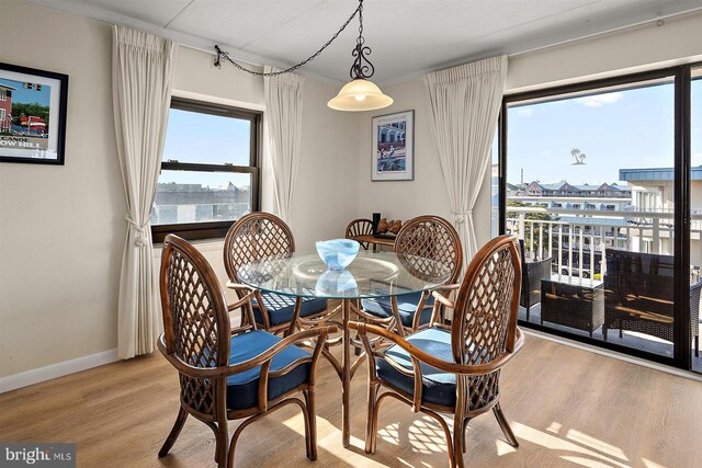 3801 Atlantic Ave Unit 517, Ocean City, MD 21842 - dining space with baseboards and wood finished floors