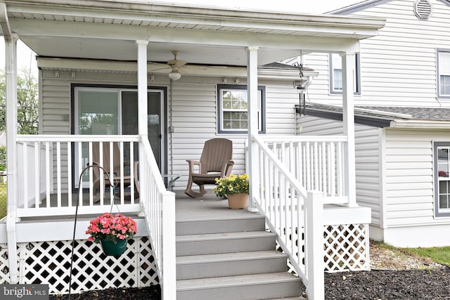 355 Maple Ave, Gloucester City, NJ 08030 - wooden terrace featuring a ceiling fan