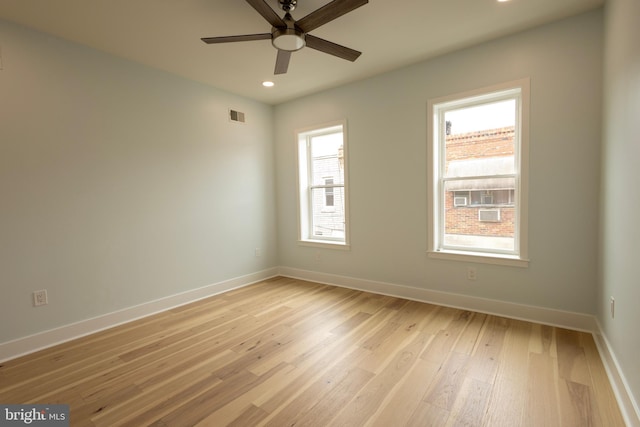 2039 S Cleveland St, Philadelphia, PA 19145 - empty room with light wood-style floors, ceiling fan, baseboards, and recessed lighting