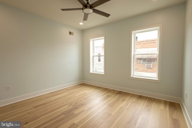 2039 S Cleveland St, Philadelphia, PA 19145 - empty room featuring ceiling fan, light wood finished floors, baseboards, and recessed lighting