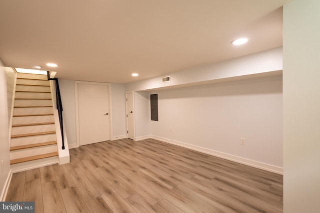 2039 S Cleveland St, Philadelphia, PA 19145 - finished basement featuring wood finished floors, recessed lighting, baseboards, and stairway