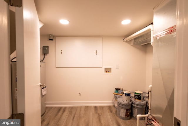 2039 S Cleveland St, Philadelphia, PA 19145 - laundry room with washer hookup, wood finished floors, recessed lighting, and baseboards