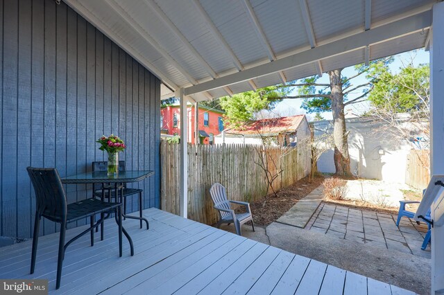 30 N Marshall St, Lancaster, PA 17602 - wooden terrace featuring a fenced backyard, outdoor dining space, and a patio