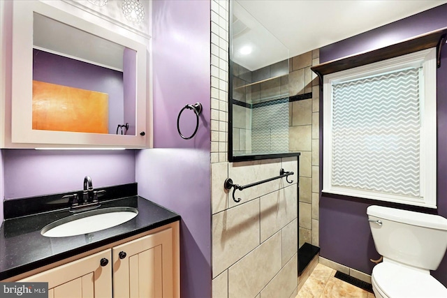 1803 Dubs Church Rd, Hanover, PA 17331 - bathroom featuring toilet, vanity, walk in shower, and baseboards