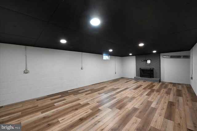 1803 Dubs Church Rd, Hanover, PA 17331 - basement with wood finished floors and a fireplace