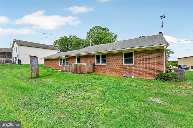 1803 Dubs Church Rd, Hanover, PA 17331 - back of property featuring brick siding, a yard, and cooling unit