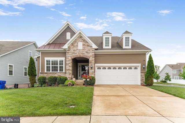 5544 Old Colony Ct, White Plains, MD 20695 - craftsman inspired home featuring stone siding, a front lawn, and concrete driveway