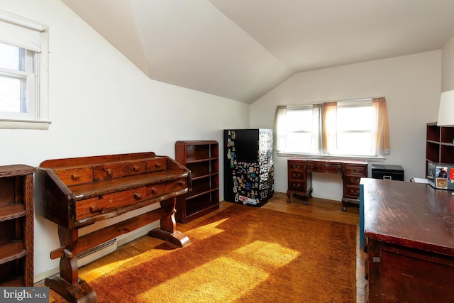713 Worthington Dr, Warminster, PA 18974 - office space with plenty of natural light, vaulted ceiling, and wood finished floors